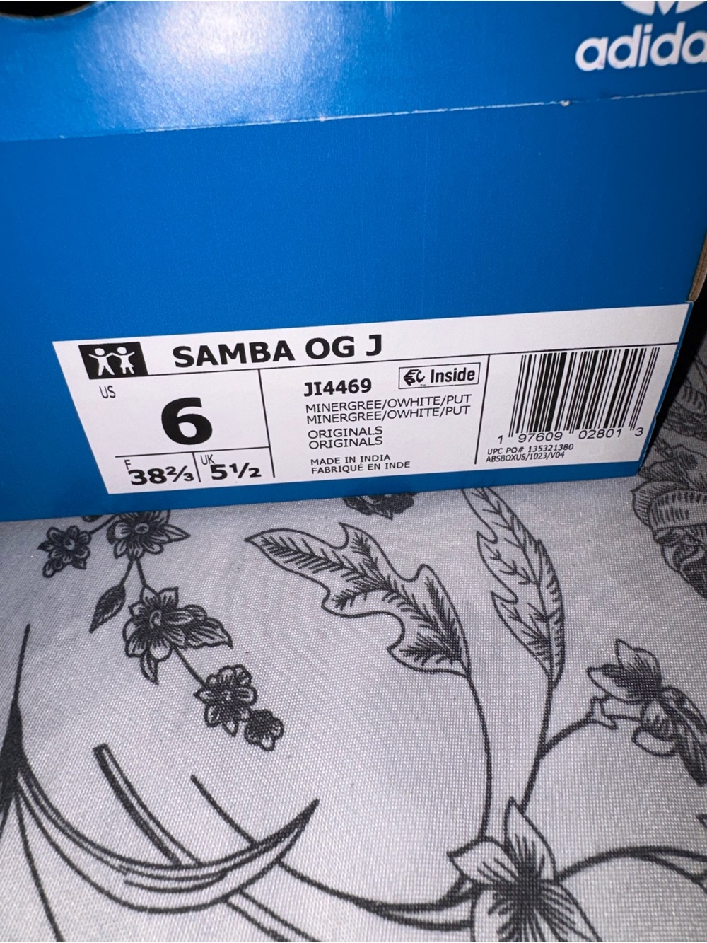 adidas Originals Samba OG J Dark Green & White Women's Sneakers - Picture 3 of 7
